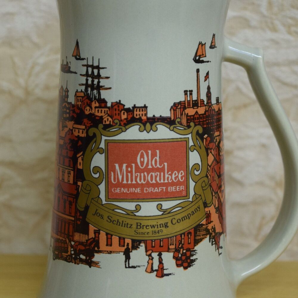 Vintage Breweriana 70's Old Milwaukee Beer Stein Mug Nelson/McCoy 6" Grandpacore